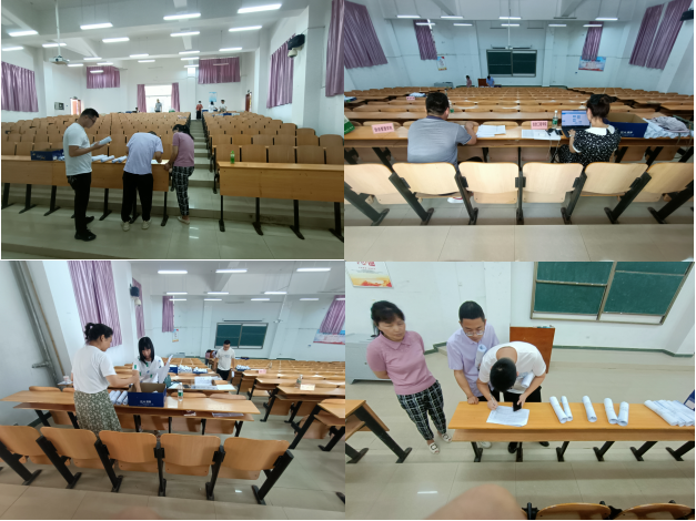 图为 教一楼101室集中收发试卷现场 图为 教一楼101室集中收发试卷现场